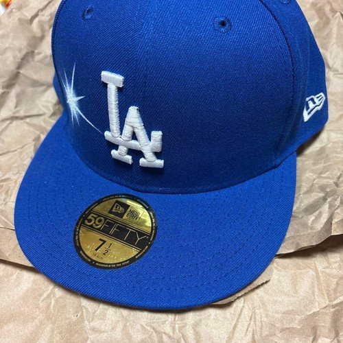 Blue New Era x ay el ay en Los Angeles Dodgers cap with white LA logo and star graphic on front, 7 1/2 star.