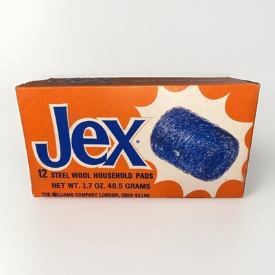 VINTAGE 1950's '' Jex '' STEEL WOOL BOX ONLY Nice Graphics Advertising Display ￼￼