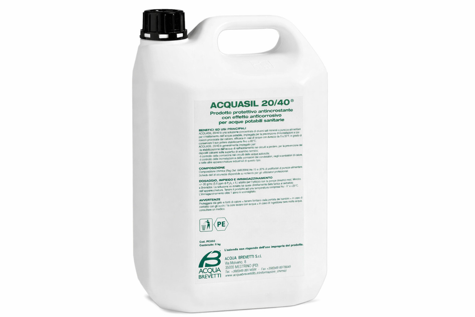 Acquasil 20/40 5 KG PC003 Acquabrevetti | Ricarica per BravaDOS Originale