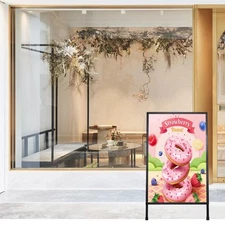 Double-Sided Slide-in Folding Sandwich Board A-Frame Sidewalk Sign 24x36 Inch