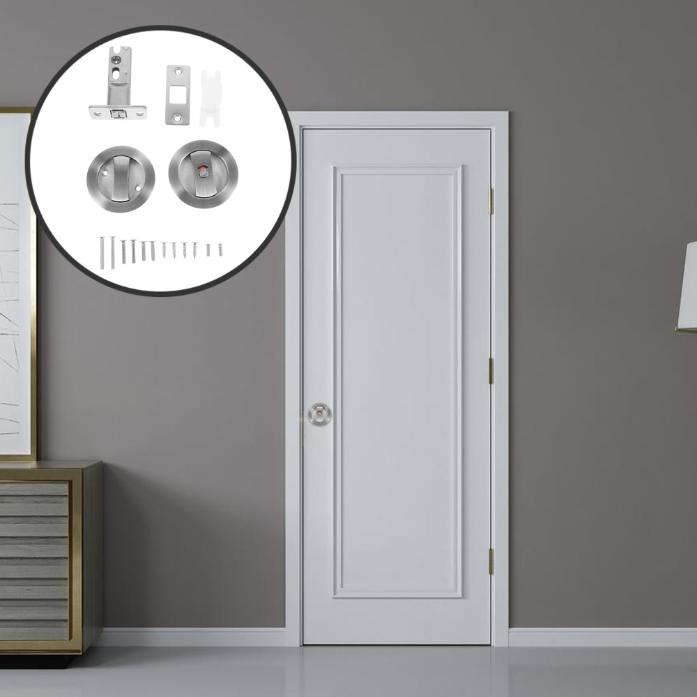 Pocket Door Lock Privacy Latch for Bathroom Sliding Doors Hardware-image