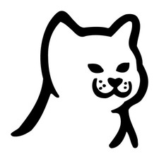 Smiling Happy Cat Decal Sticker Black Die Cut Vinyl