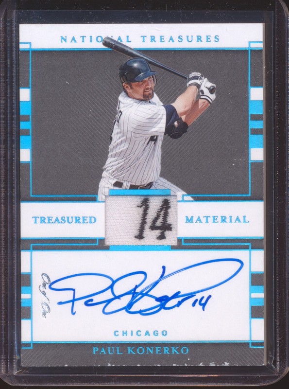 2020 NATIONAL TREASURES PAUL KONERKO TAG PATCH JERSEY AUTO AUTOGRAPH 1/1!
