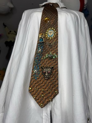 Orange Luxurious Tropical Safari Treasure Box Royalty Tie
