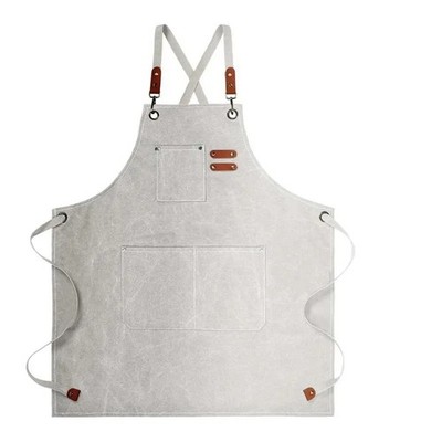 HEAVY DUTY Canvas Kitchen Chef Cooking Apron Cross-Back Adjustable Bib Work BBQ