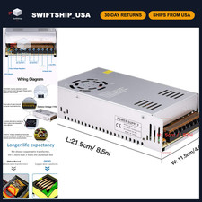 30A 360W 12V DC Power Supply Adapter for LED Strips, CCTV, 3D Printer, Radio