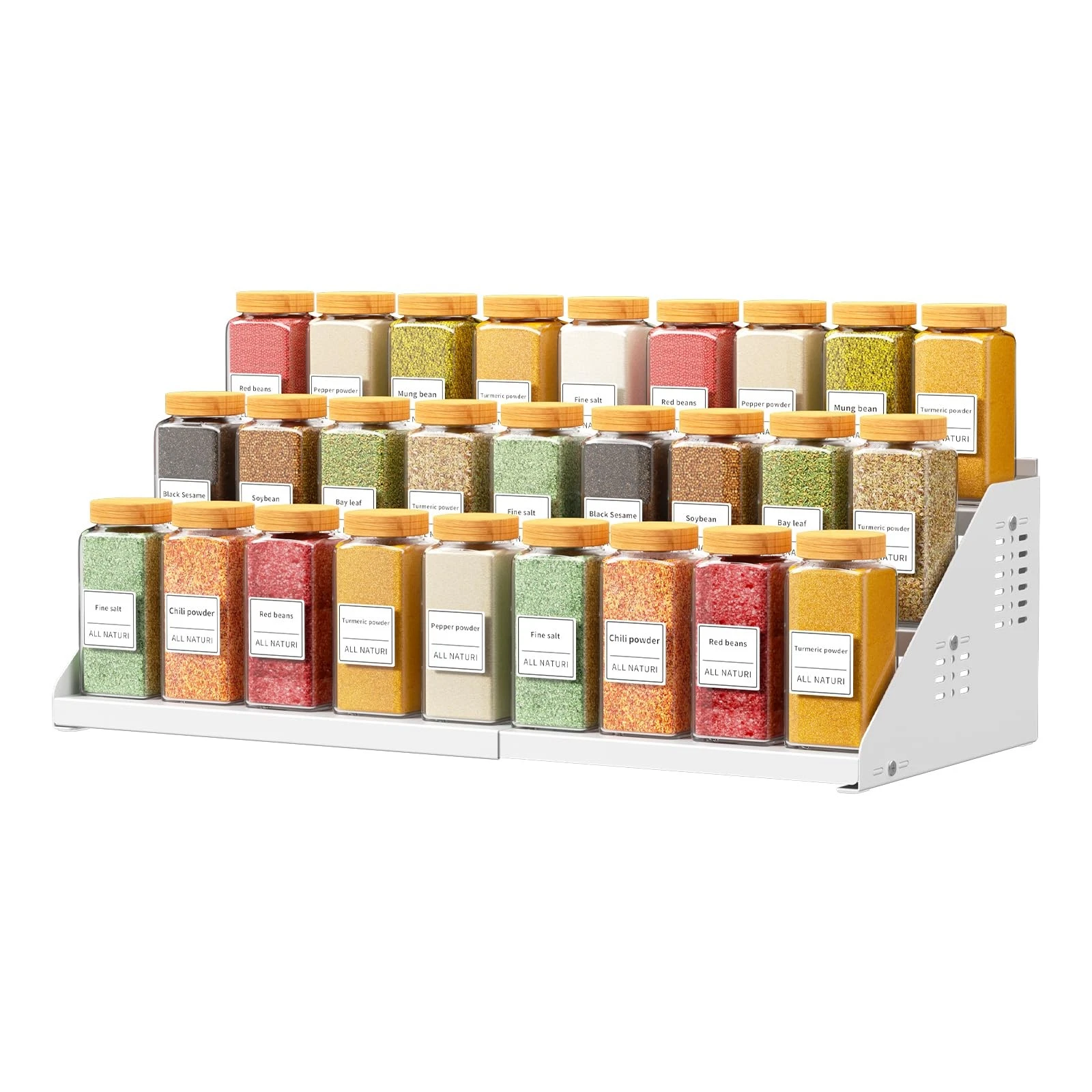 Spice Rack Organizer for Cabinet, Expandable 3 Tiered Spice Rack, Metal Spice...