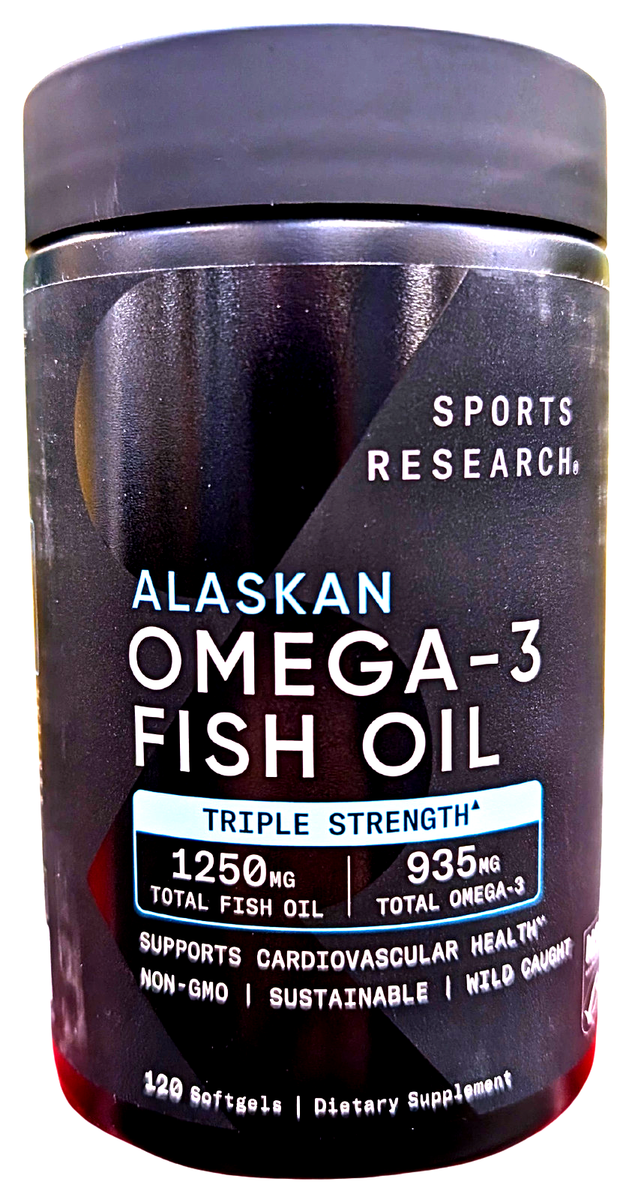 Sports Research Triple Strength Omega-3 Fish Oil 120 Softgels EXP