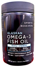Sports Research Triple Strength Omega-3 Fish Oil 120 Softgels EXP 06/2028