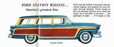 PRE-ORDER! Esval 1956 Ford Country Squire Station Wagon Light Blue Wood