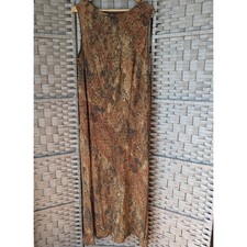 Vtg 90s Carole Little Brown Floral Paisley Maxi Sleeveless Shift Dress Boho 22W