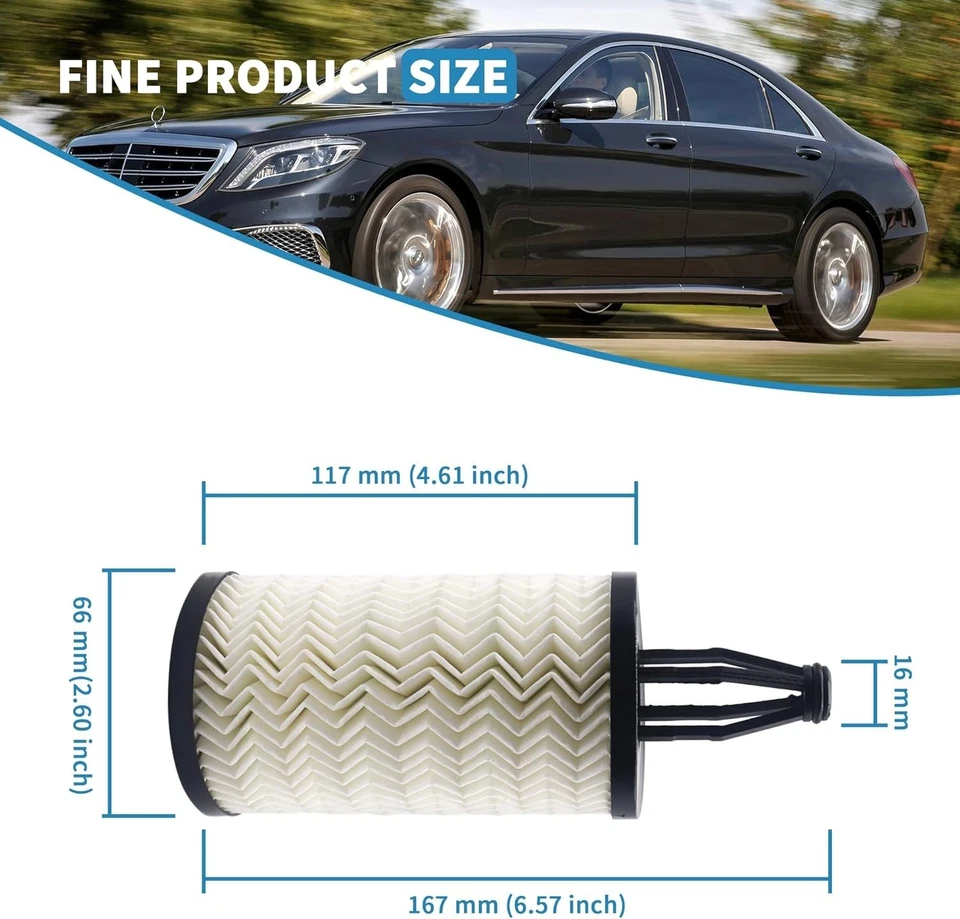 Mercedes Benz Genuine C CL CLS E GL GLC GLE GLK GLS ML R S Engine Oil Filter Kit Foto 3 de 4