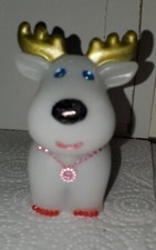 Handmade Resin Moose Figurine with a necklace and butterflies.