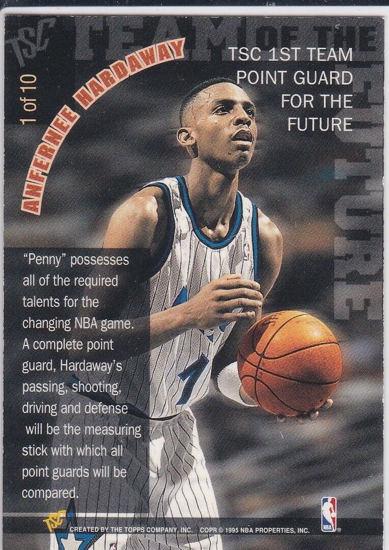 ANFERNEE HARDAWAY Team of the Future RARE TSC 
 INSERT Basketball Card  PENNY | eBay