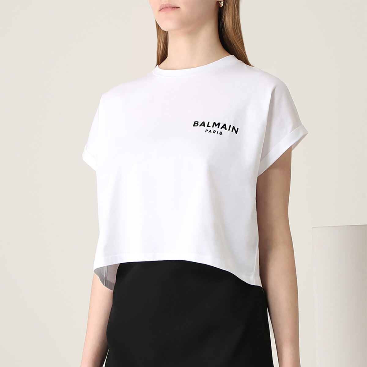 Cuffed Sleeves Balmain T Shirt Ioffer BALMAIN Women White Cropped