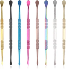 8 Pack Wax Carving Tool Kit Rainbow Stainless Steel Double-Headed Dab Tools Wa