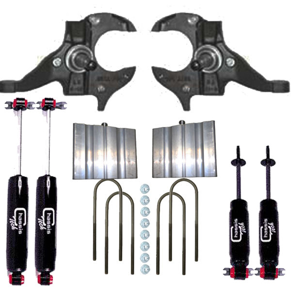 J S10 2" Drop Spindle and 4" Lowering Blocks with shocks 1350SB 1624LB