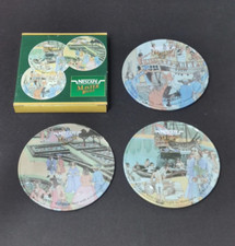 NIB Set Of 3 Vintage Nescafe Malaysia Master Roast Metal Coasters Set A