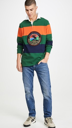 Long Sleeve Rugby Color block Shirt 