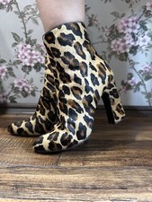 Stivali Roberto Cavalli stampa ghepardo cavallo pony pelliccia pelle tacco alla caviglia tg 38