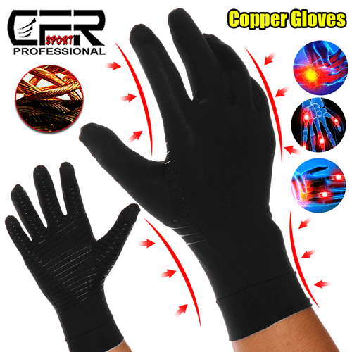 Copper Arthritis Gloves Compression Wrist Hand Support Brace Carpal Tunnel Sport - Picture 13 of 15