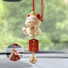 Creative Lucky Cat Car Pendant for Women Blessing Rearview Mirror Hanging Car
