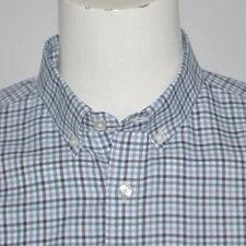 UNTUCKit Regular Fit Wrinkle Free Blue Check Long Sleeve Casual Shirt Sz L