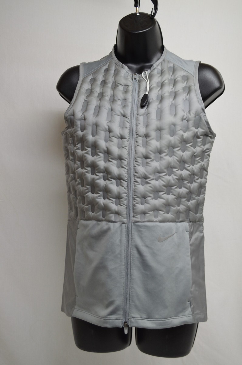 Nike Vest Women Small Grey Full Zip ADV Therma Fit ADV Down