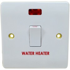 Water Heater Switch with Neon Double Pole 20 Amp for Immersion Boiler Heating