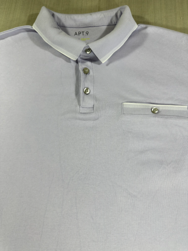 Camisa polo Apt 9 para hombre XL púrpura Premier flexible manga corta algodón informal #2336 - Imagen 1 de 14