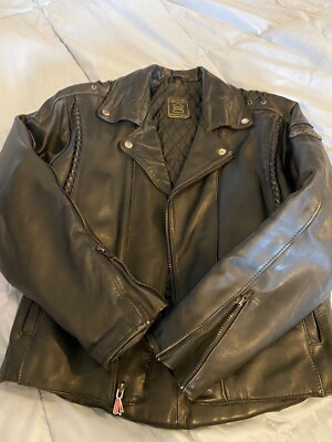 Vintage Hein Gericke Black Leather Motorcycle Biker Cafe Racer Jacket Mens  38
