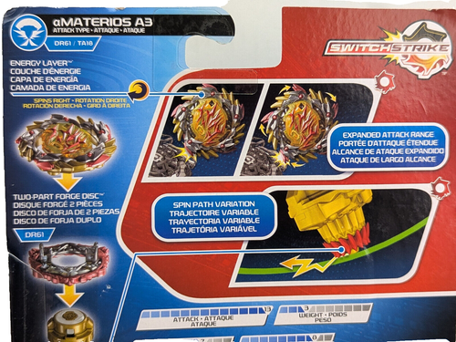 Beyblade Burst Switchstrike Amaterios A3 DR61 TA18 Starter Pack NEW - Foto 3 di 7