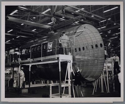 PAN AM BOEING 707 PRODUKTION ORIGINAL VINTAGE HERSTELLER FOTO FABRIK P18311