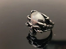 Gothic Biker Dragon Claw Skull Ring - Stainless Steel Skeleton Ghost Band Ring