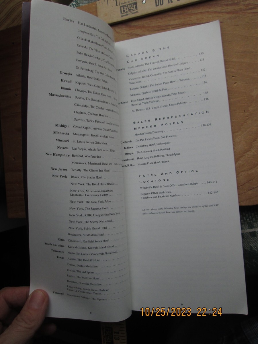 【稀少】Fine Hotels,Resorts & Spas Directory 稀少】Fine Hotels,Resorts & Spas Directory Vintage 1996 The Luxury