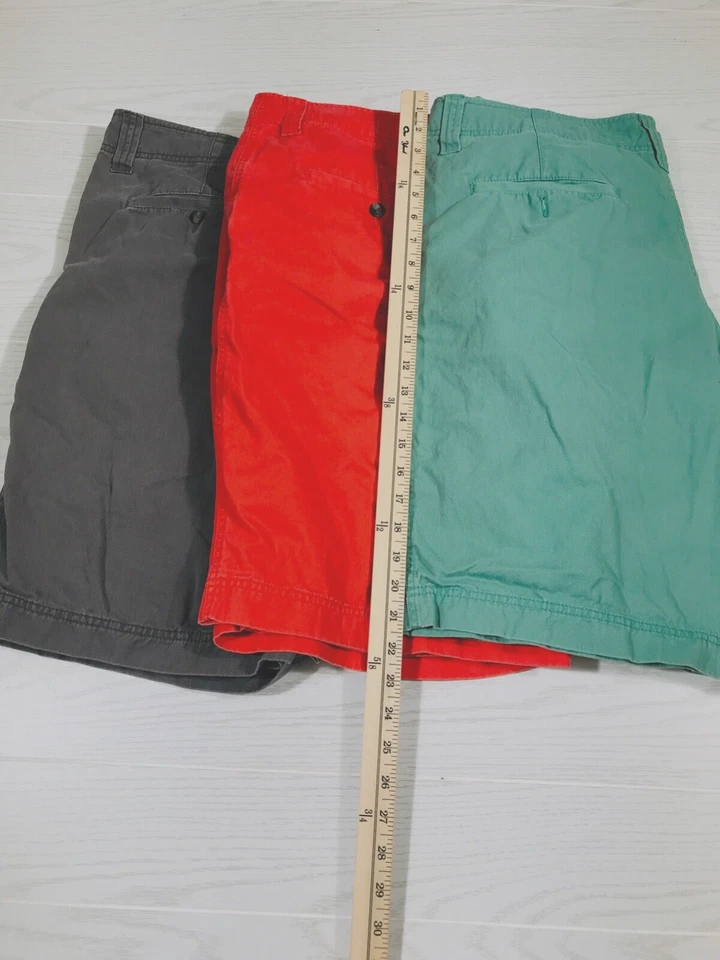 Mossimo Pantalones Cortos Para Hombre 38 Rojo Gris Verde Lona Chino Algodón Senderismo Y2K Lote De 3 Foto 2 de 4