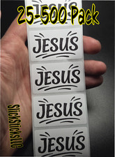 "JESUS" Stickers 25-500 Pack decal labels sticker god bulk religious christ