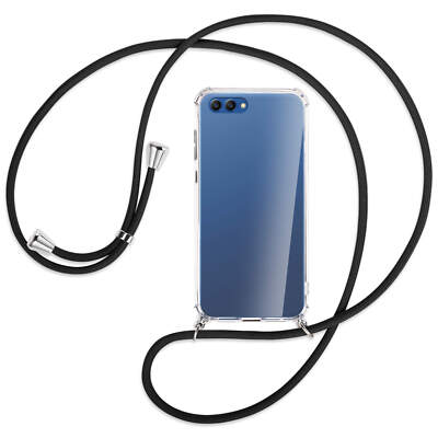 Handykette für Honor View 10 / V10 schwarz Hülle mit Band Kordel zum Umhängen