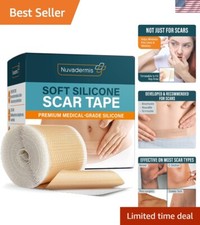 Breathable Silicone Scar Tape - 120" x 1.5" for Keloid, Tummy Tuck, and Surgery