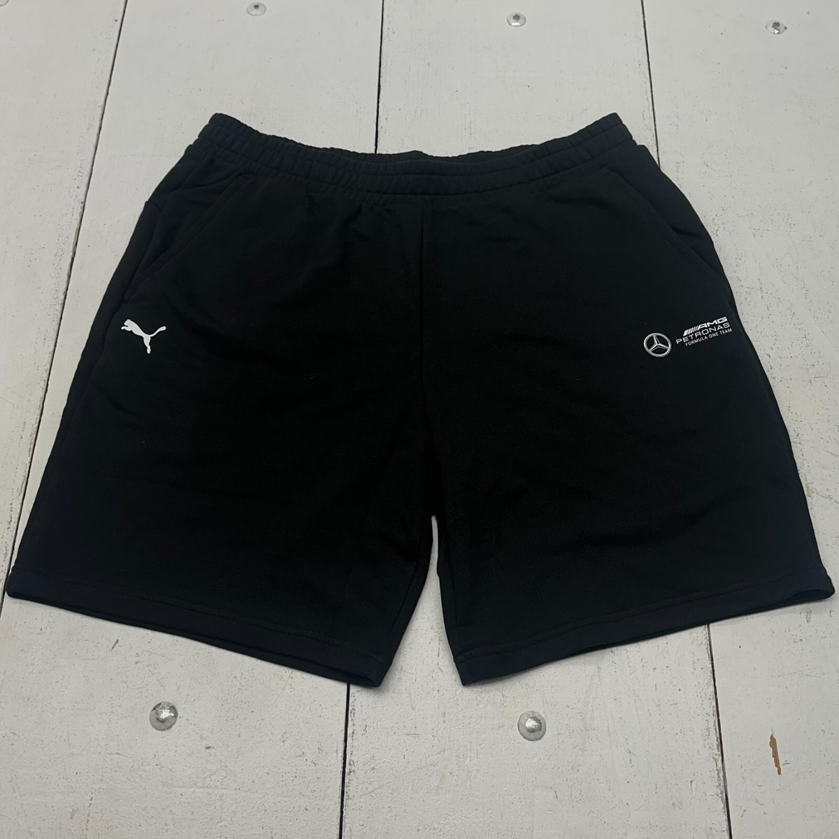Puma Mercedes AMG Petronas Formula One Black Sweat Shorts Men's