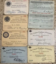 LOT 1900s Railroad Ticket Agents Membership Card VETERAN EMPLOYEES WILLIAM FRANK