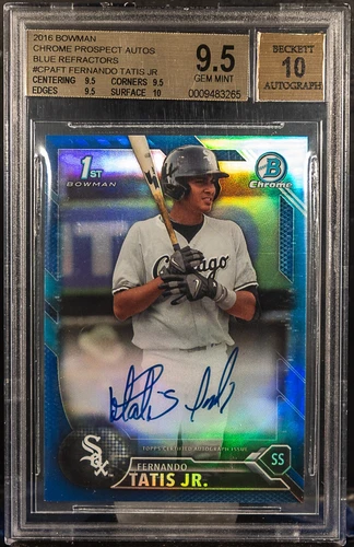 FERNANDO TATIS JR 2016 Bowman Chrome Blue Refractor RC Auto 123/150 BGS 9.5/10