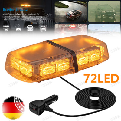 72LED 12-24V Rundumleuchte Notfall Lamp Auto KFZ Magnet Strobe Licht Warnleuchte