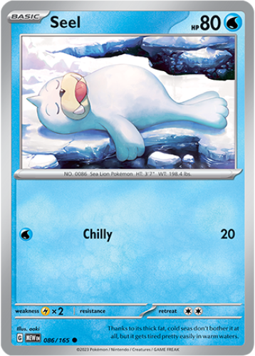 1x Seel 086/165 Scarlet & Violet 151 Pokemon TCG Card NM | eBay