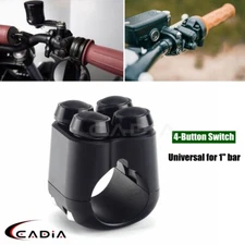 1" Handlebar Switch Horn Control 4 Button Monmentary M-Switch For Chopper Bobber