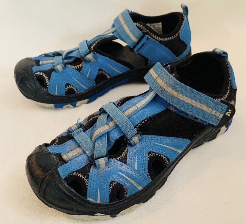Merrell Hydro Hiker Sport Sandals Size 2 Blue Green Water Shoes