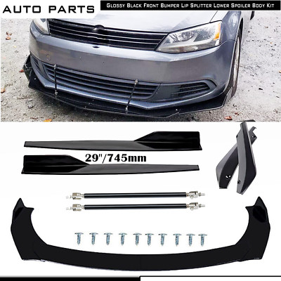 Front Bumper Lip Spoiler Splitter Rear Side Skirt For VW Scirocco R-Line