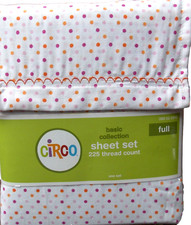 CIRCO 4 PIECE BASIC COLLECTION SHEET SET FULL, PINK/ORANGE/PURPLE DOTS