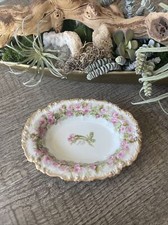 Gorgeous Antique Jean Pouyat J & P, France Hand Painted Pink Roses Bowl 
