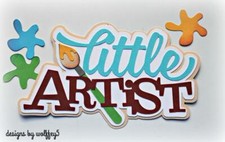 CRAFTECAFE ART KID TITLE Premade paper piecing scrapbook diecut piece album page